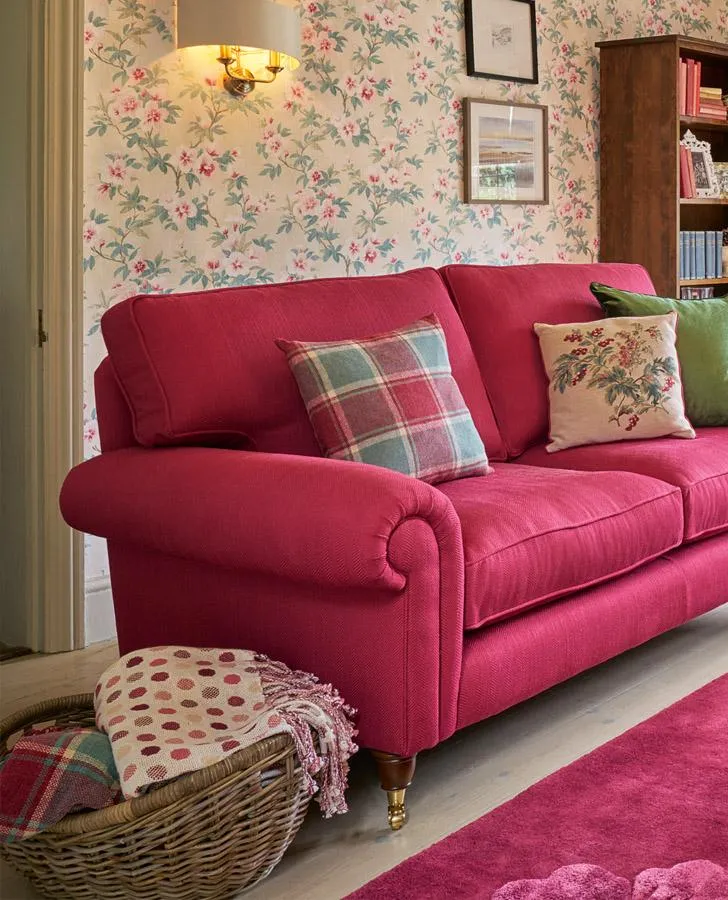 Wickham Check Cranberry Cushion