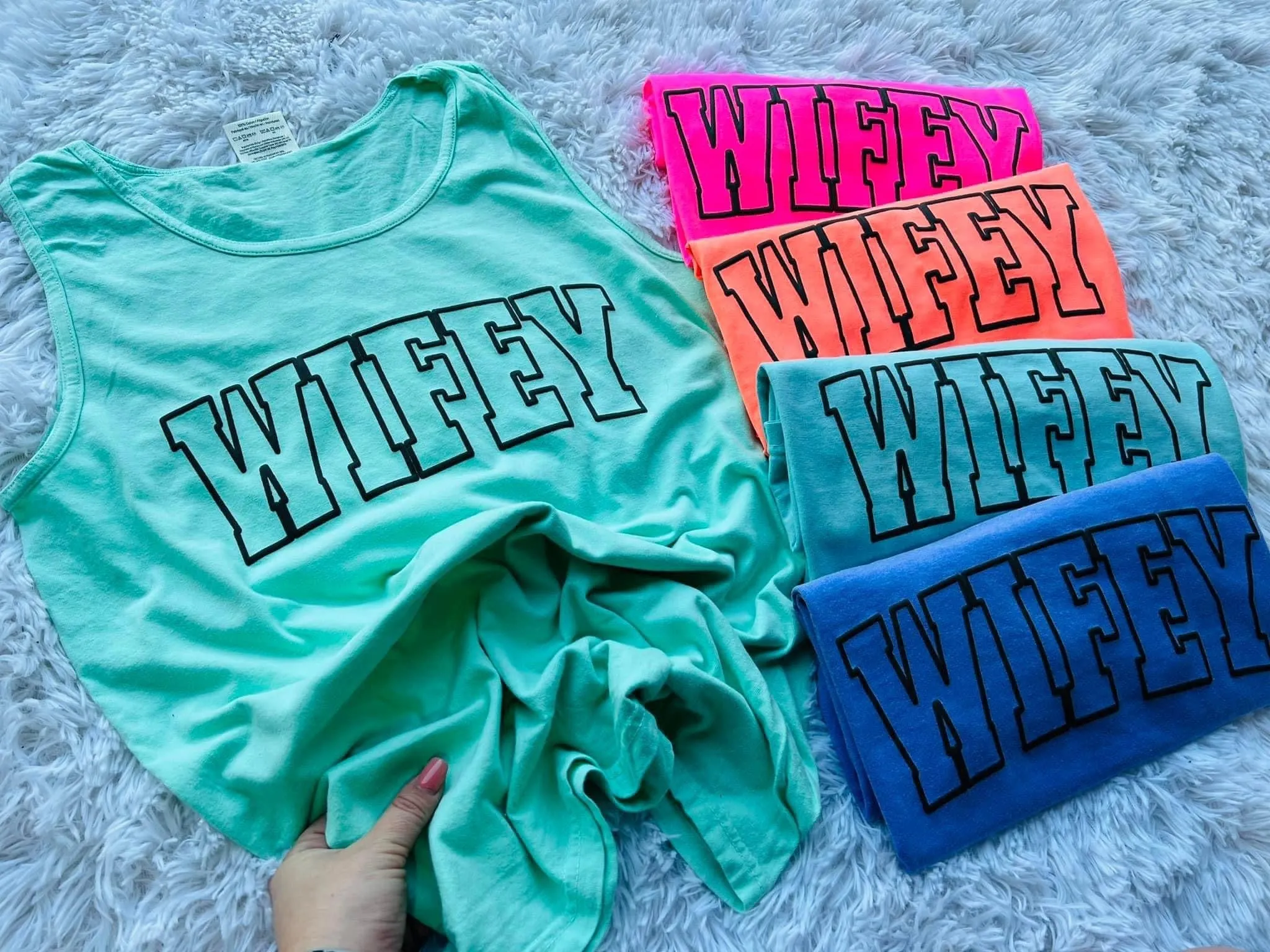 WIFEY puff tank OR tee (SHIP DATE 7/14)