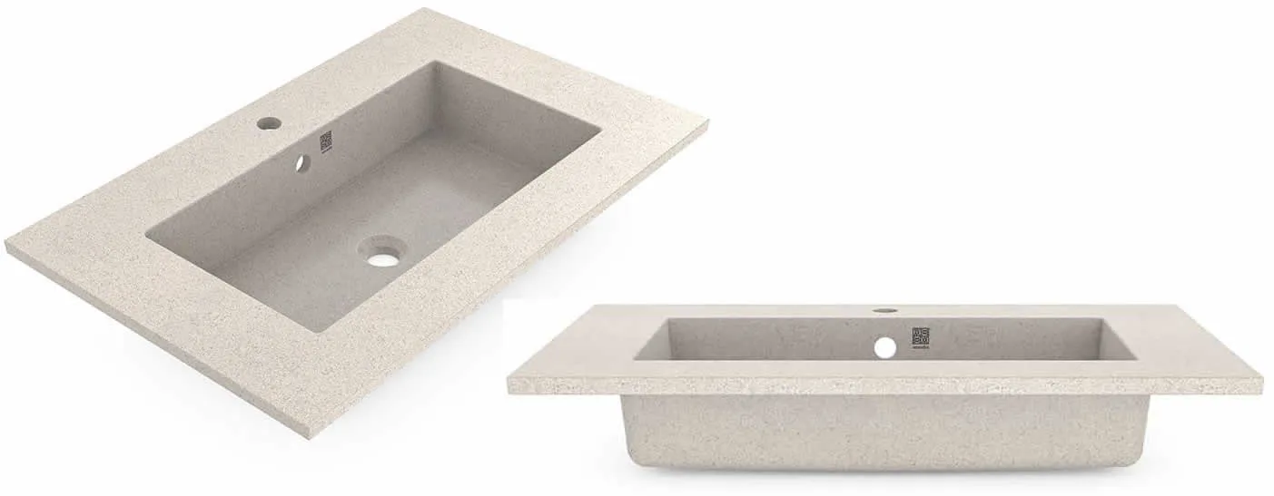 Woodio Unit80 Drop-In Integreated Sink / Vanity Top