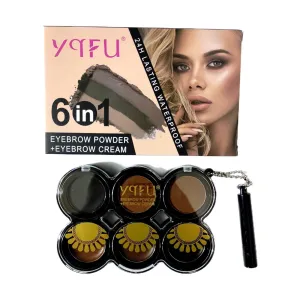 YQFU 6 In 1 Eyebrow Powder   Eyebrow Cream - 3.5g×6