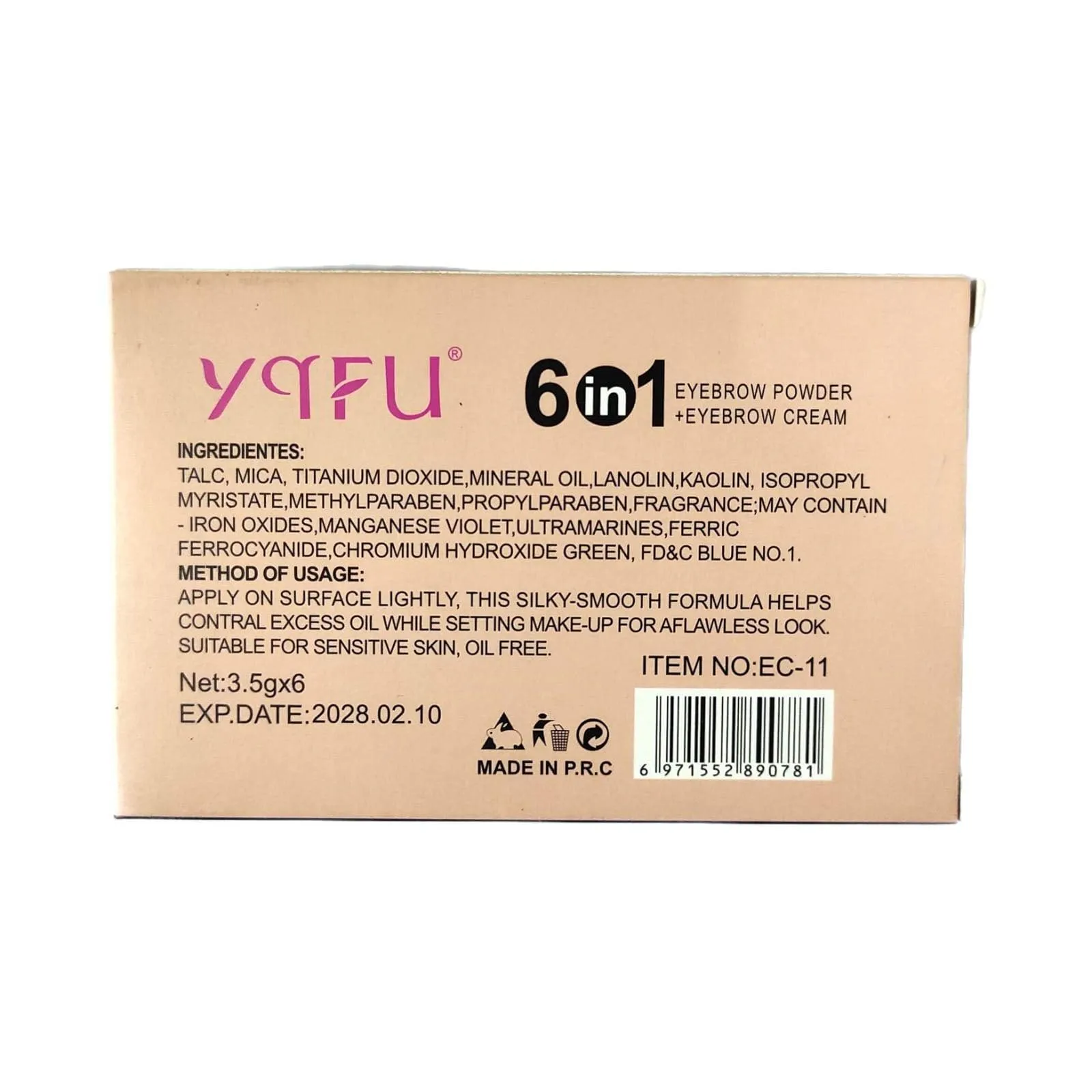 YQFU 6 In 1 Eyebrow Powder   Eyebrow Cream - 3.5g×6
